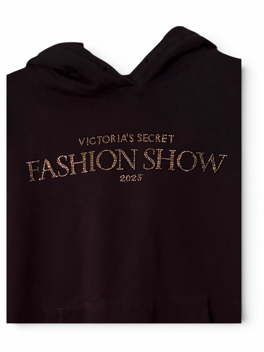 VICTORIA SECRET 2025 FASHION SHOW ICONIC BLACK HOODIE & GOLD BLING LOGO XL - Picture 3 of 10